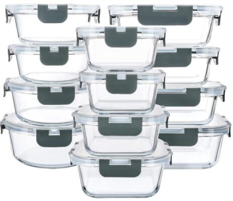 ๐ง 24-Piece Glass Food Storage Set โ Airtight, Oven & Microwave Safe - Image 2