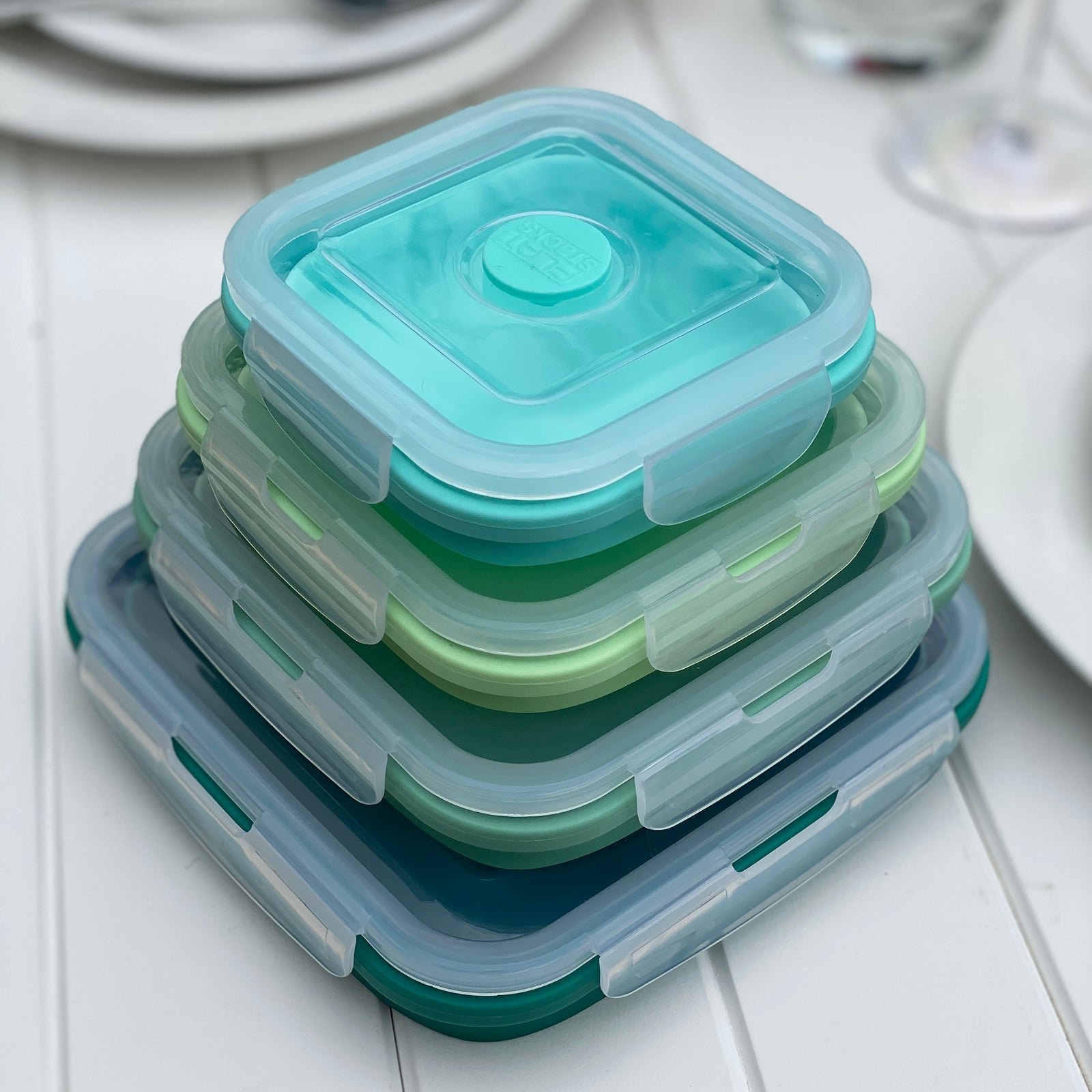 Square Food Containers Green Set (4-pc) — 350, 540, 800 & 1200 ml - Image 4