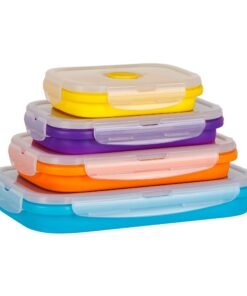 Alternative view of Rectangle Silicone Containers Signature Set (4-pc) — 350, 540, 800 & 1200 ml
